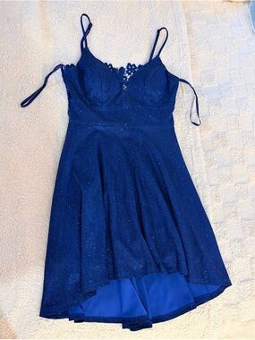 City Studio Royal Blue Lace Bodice Party Dress